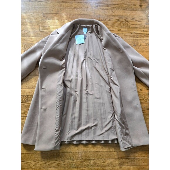 J Jill Camel Pleated Pea Coat Size XL $249 MSRP NWT Quiet Luxury - Picture 8 of 11